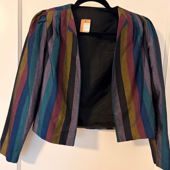 None Jackets & Blazers - Vintage 1980’s California Jam Multicolor Striped Women's Cropped Jacket